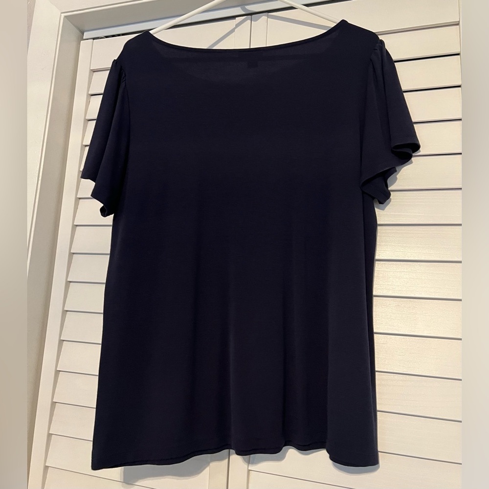 Ann Taylor Navy Blue Top Sz XL - Picture 2 of 4